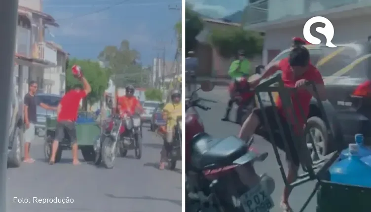 Motociclista reage à apreensão de sua moto totalmente irregular e destrói veículo, em Itapipoca