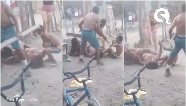 Em meio a briga, criança segura mão de mulher armada e impede golpes de faca no Ceará