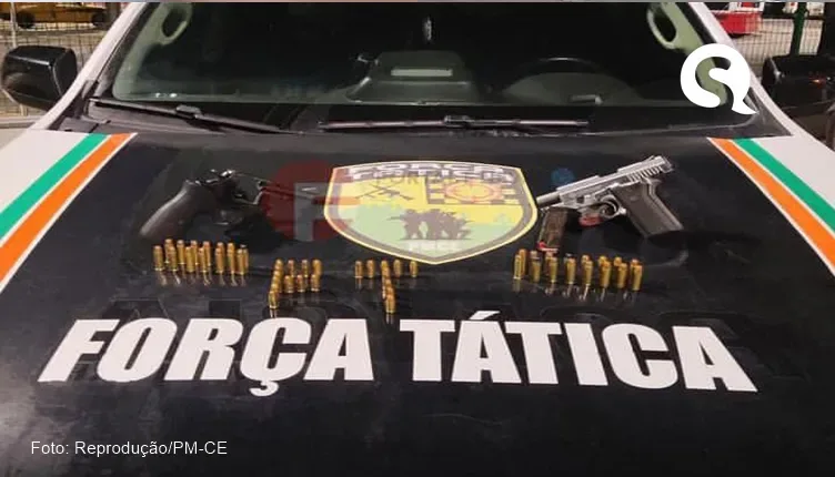 Após troca de tiros com a Força Tática no bairro Tamarindo, policiais apreendem um revolver, uma pistola e mais de 50 munições