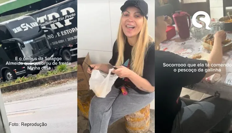 Exemplo de humildade: ônibus de Solange Almeida quebra e cantora vai almoçar em casa de fã