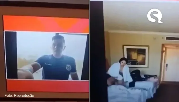 Repórter deixa vazar amante nua ao vivo em transmissão de esporte na Argentina