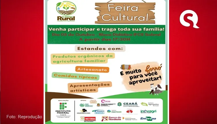 IFCE promove, HOJE, feira com venda de produtos orgânicos em Sobral
