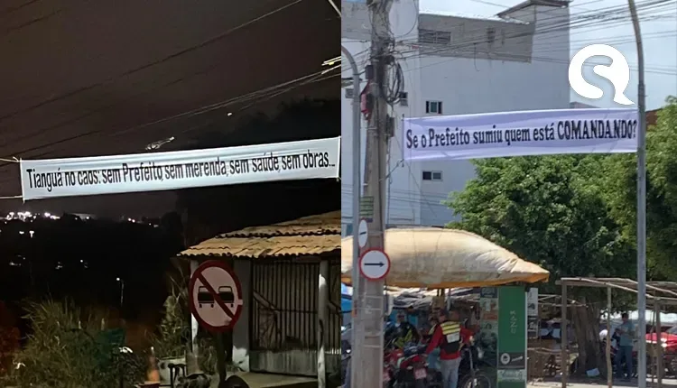 Tianguá em crise: Faixas questionam ausência do Prefeito e falhas na Administração Municipal