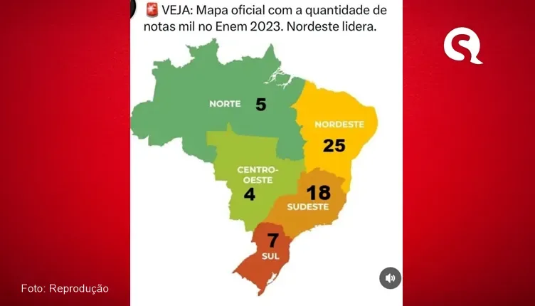 Enem 2023: Nordeste lidera o ranking das redações nota mil. Veja