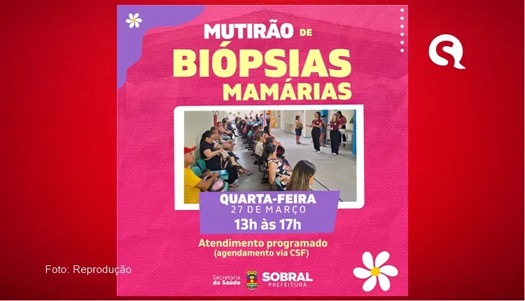 Célula de Saúde da Mulher realiza mutirão de biópsias de mama nesta quarta-feira (27/03)