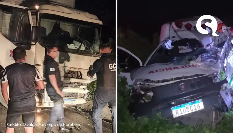 Motorista de ambulância morre após colisão contra caminhão na BR 222, entre Forquilha e Irauçuba