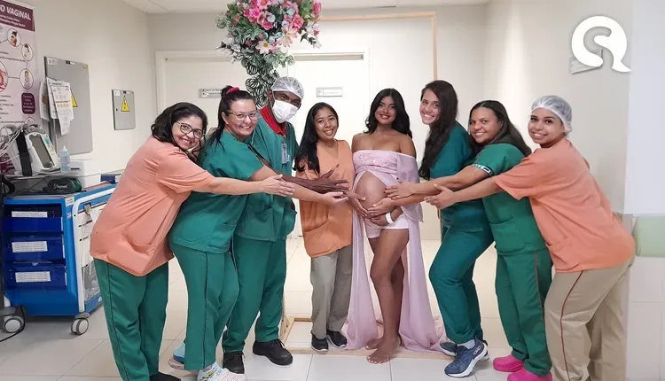 Gestante de Cruz-CE ganha clipe e ensaio fotográfico no HRN e solta a voz para colaboradores e pacientes