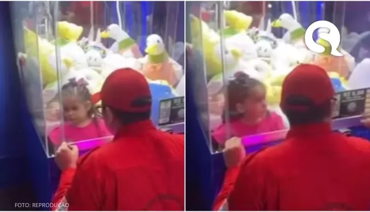 VÍDEO: Menina de 3 anos fica presa em máquina de ursos de pelúcias em Fortaleza