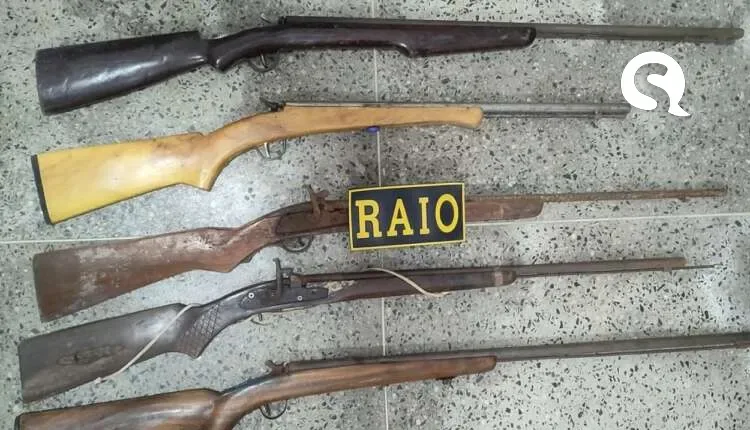 Cinco armas longas são apreendidas pela Polícia na zona rural de Viçosa do Ceará