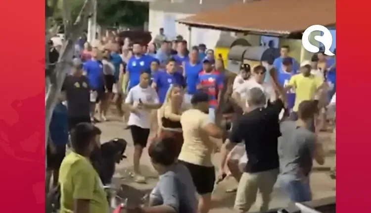 Militantes brigam na rua em Forquilha, interior do Ceará, antes do início oficial da campanha