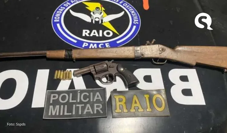 PMCE prende homem e apreende duas armas de fogo em Uruoca