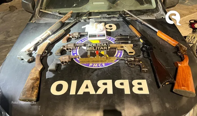 Polícia apreende nove armas de fogo, cocaína e prende suspeito em Sobral