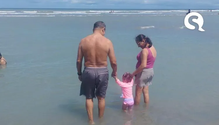 Avós e neta de Forquilha conhecem juntos o mar pela primeira vez: ‘Me sinto feliz até agora’