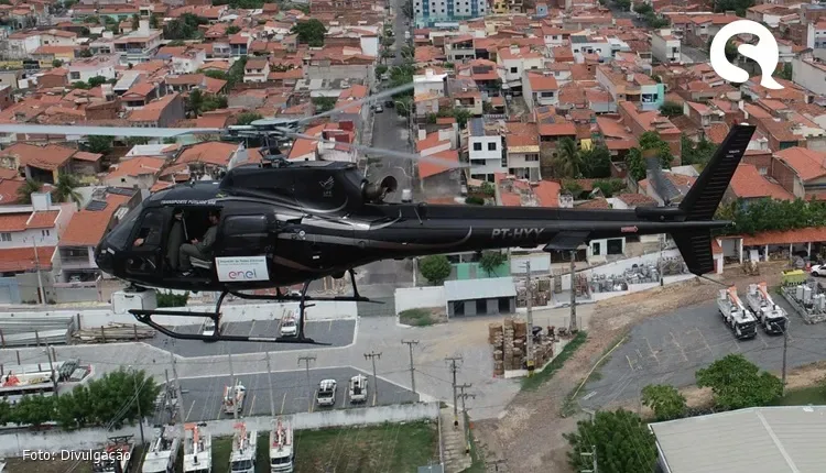 Enel Ceará inicia inspeção da rede elétrica com uso de helicóptero em Sobral
