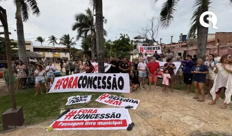 Moradores protestam contra cobrança de acesso à Vila de Jericoacoara