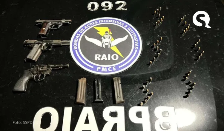 Polícia Militar prende três homens e apreende armas em Amontada