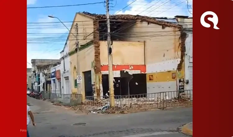 30 dias após queda de lanchonete no Centro de Sobral, moradores denunciam descaso e problemas no local