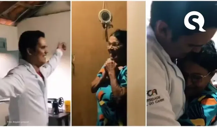 Avó se emociona ao ver neto aprovado em medicina usando jaleco pela primeira vez; veja vídeo