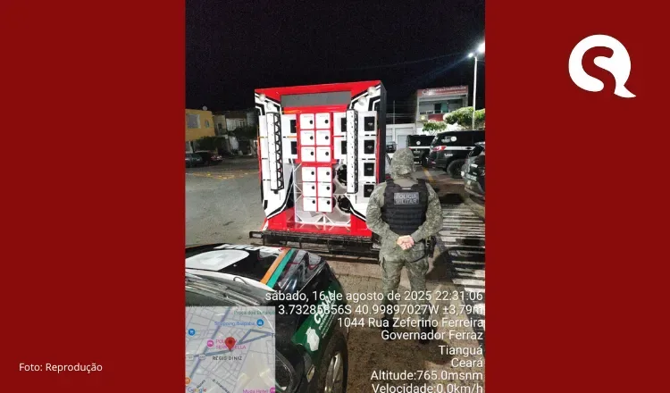 PMCE apreende paredão de som e conduz homem por perturbação do sossego em Tianguá