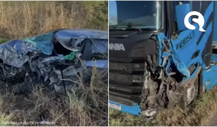 Motorista morre após carro colidir com caminhão durante ultrapassagem na BR-116