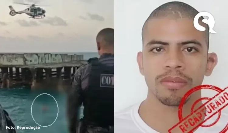 Foragido é preso após tentar fugir nadando pelo mar