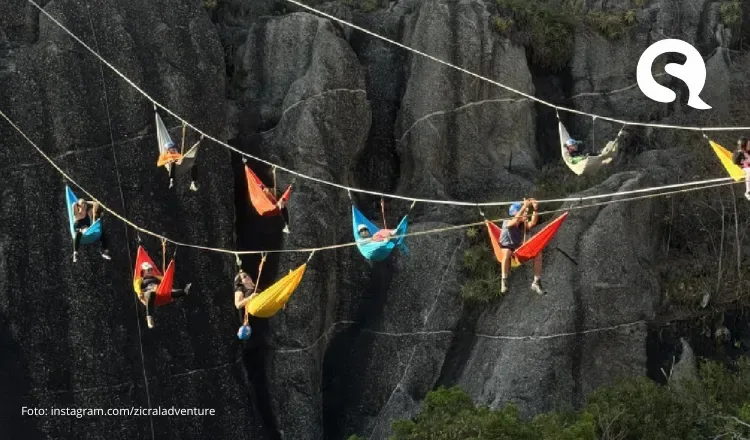 Grupo de rapel viraliza após armar redes no alto das pedras de Quixadá