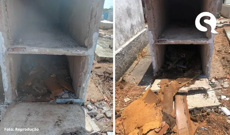 Túmulos são violados e corpos ficam expostos em cemitério no Interior do Ceará