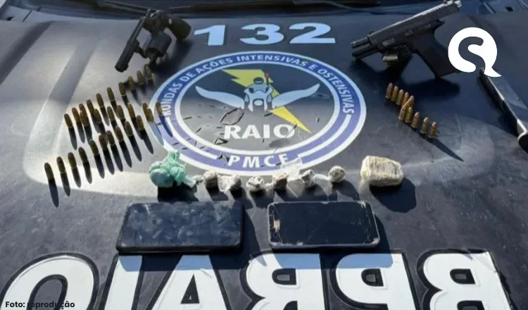 PMCE captura trio suspeito de homicídio e apreende armas e drogas