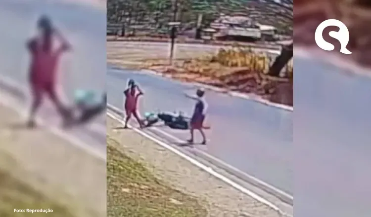 Vítima é derrubada da moto e tem veículo levado por criminosos durante assalto em Caucaia