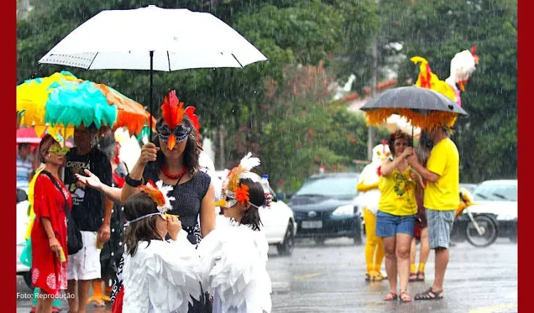Carnaval deverá ser debaixo de chuvas