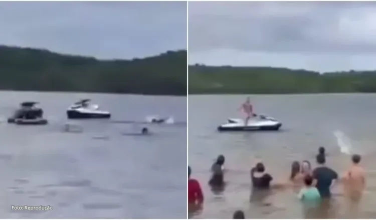 Jovem desaparece em açude no Ceará após cair durante manobra com moto aquática