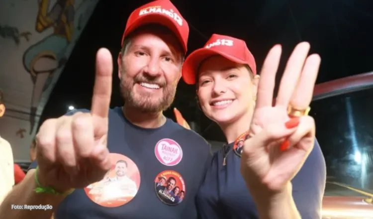 Romeu Aldigueri e Tainah Marinho promovem “Trenzinho” de campanha pelas ruas de Fortaleza